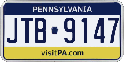 PA license plate JTB9147
