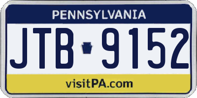 PA license plate JTB9152