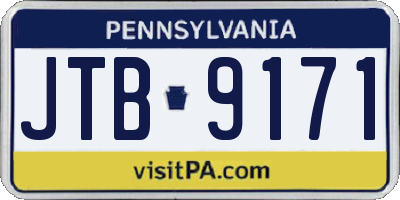 PA license plate JTB9171