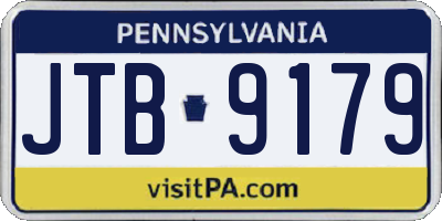 PA license plate JTB9179