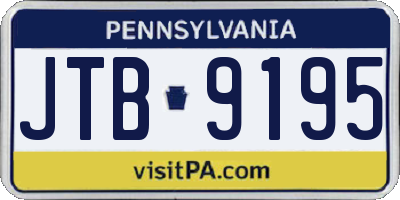 PA license plate JTB9195