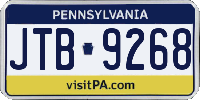 PA license plate JTB9268