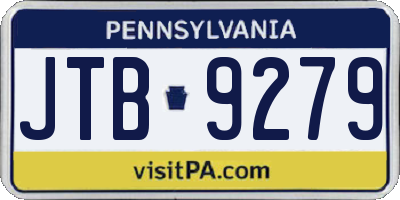 PA license plate JTB9279