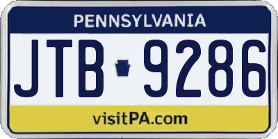 PA license plate JTB9286