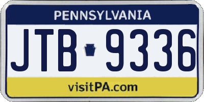 PA license plate JTB9336