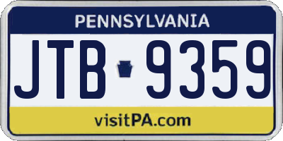 PA license plate JTB9359