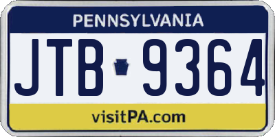 PA license plate JTB9364