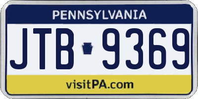 PA license plate JTB9369