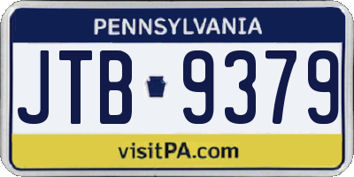 PA license plate JTB9379