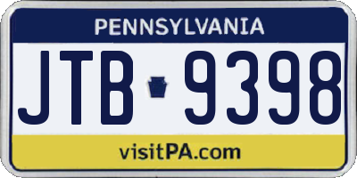 PA license plate JTB9398