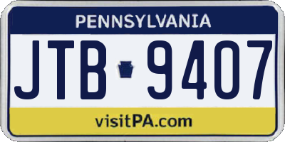 PA license plate JTB9407