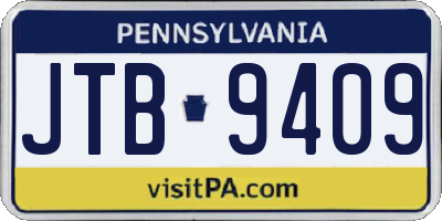 PA license plate JTB9409
