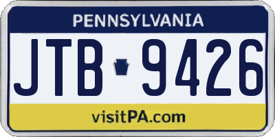 PA license plate JTB9426