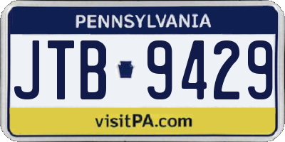 PA license plate JTB9429