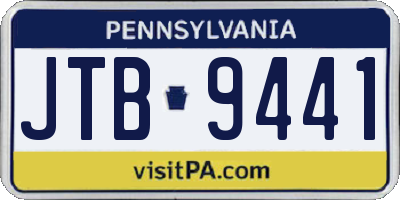 PA license plate JTB9441