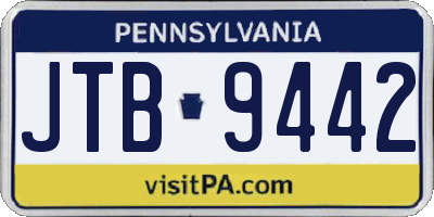 PA license plate JTB9442