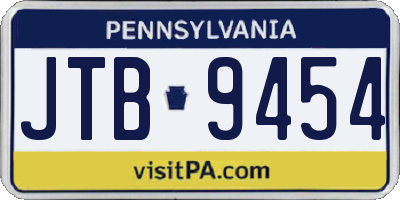 PA license plate JTB9454