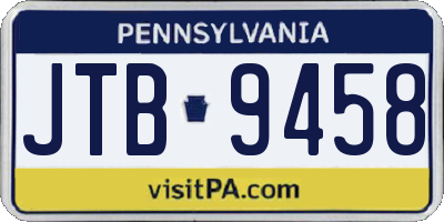 PA license plate JTB9458