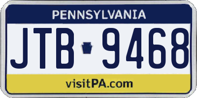 PA license plate JTB9468