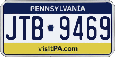 PA license plate JTB9469