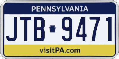 PA license plate JTB9471