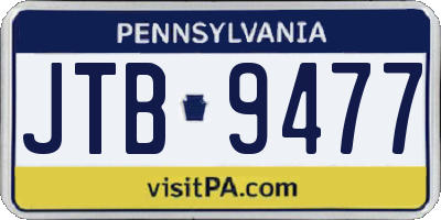 PA license plate JTB9477