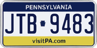PA license plate JTB9483