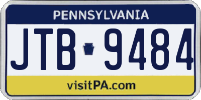 PA license plate JTB9484