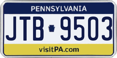 PA license plate JTB9503