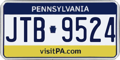 PA license plate JTB9524