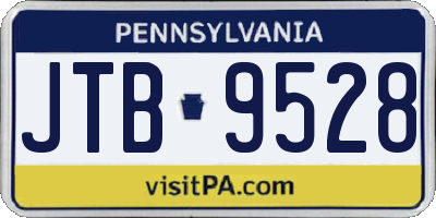 PA license plate JTB9528