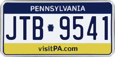 PA license plate JTB9541
