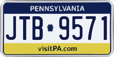 PA license plate JTB9571