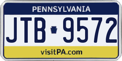 PA license plate JTB9572