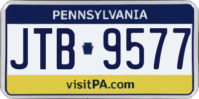 PA license plate JTB9577