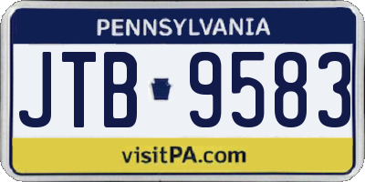 PA license plate JTB9583