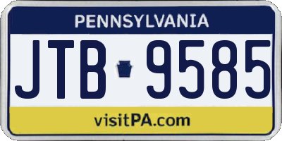 PA license plate JTB9585