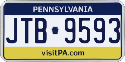 PA license plate JTB9593
