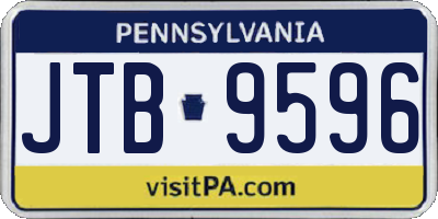 PA license plate JTB9596