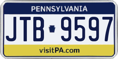 PA license plate JTB9597