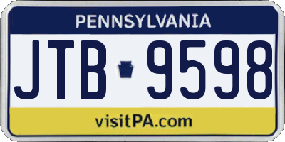 PA license plate JTB9598