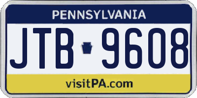 PA license plate JTB9608