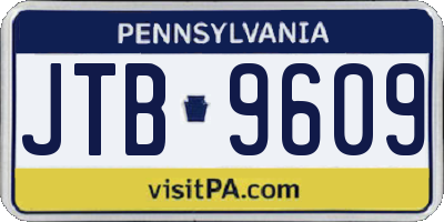 PA license plate JTB9609