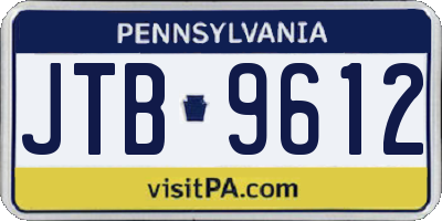 PA license plate JTB9612