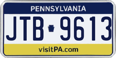 PA license plate JTB9613