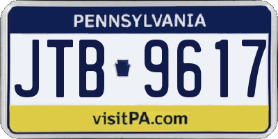 PA license plate JTB9617
