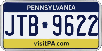 PA license plate JTB9622