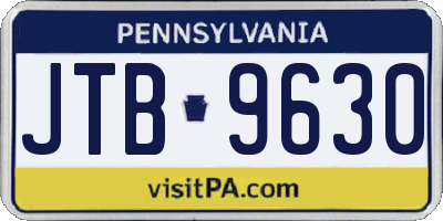 PA license plate JTB9630