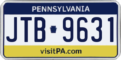 PA license plate JTB9631
