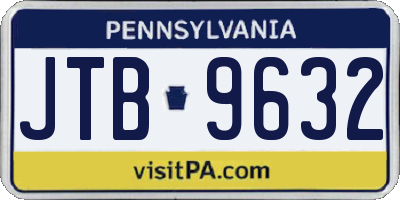 PA license plate JTB9632